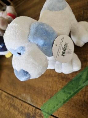 Save Our Planet Plush Stuffed Dog - White and Light Blue
